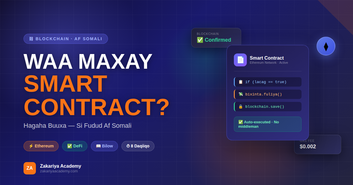 Smart Contract waa maxay - CryptoSomali"
